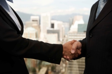 Businesspeople shaking hands