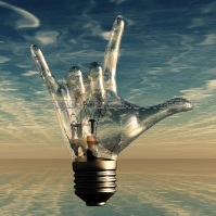 Rock n roll horns gesture lightbulb